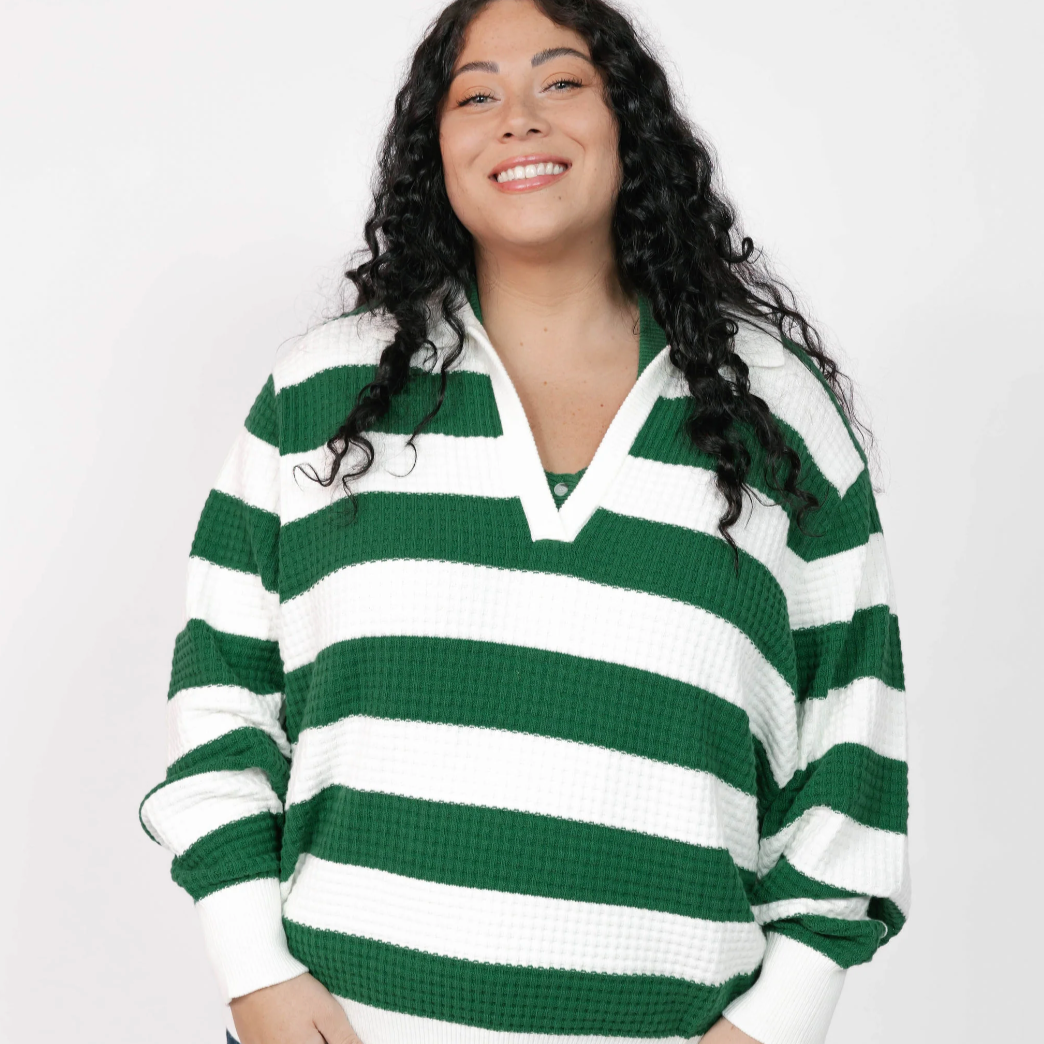 Smash & Tess MEGAN Waffle Sweater - Blooming Green