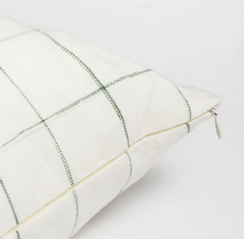 Sarah Baeumler Decorative Accent Pillow - Check Grass