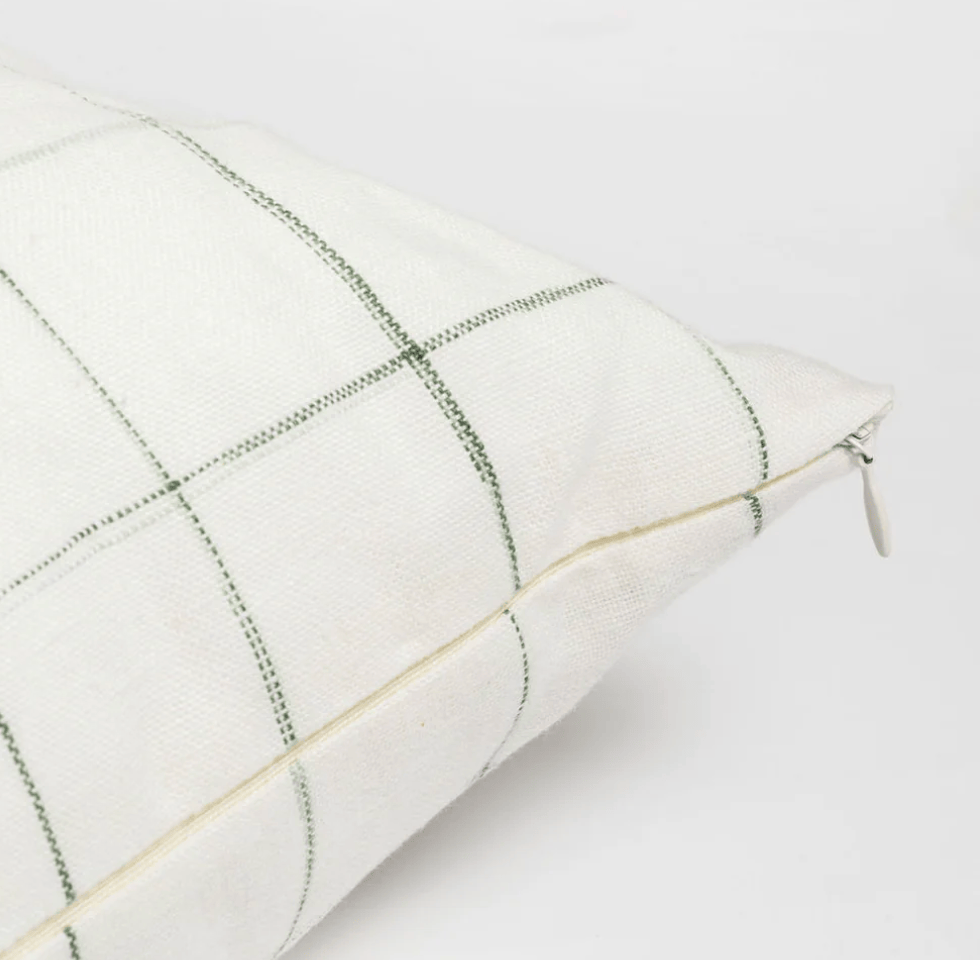 Sarah Baeumler Decorative Accent Pillow - Check Grass