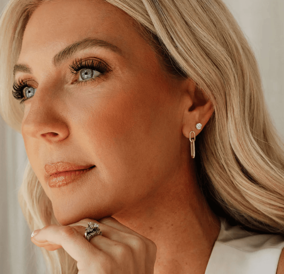 Sarah Baeumler Paperclip Link Stud Earrings