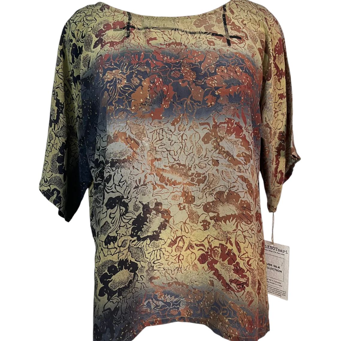 sariKNOTsari Avatar Pure Silk Side Slit Top