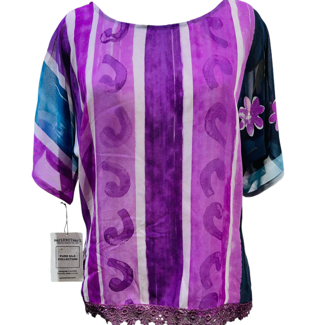 sariKNOTsari Avatar Pure Silk Side Slit Top