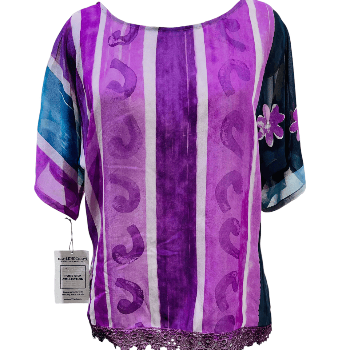 sariKNOTsari Avatar Pure Silk Side Slit Top