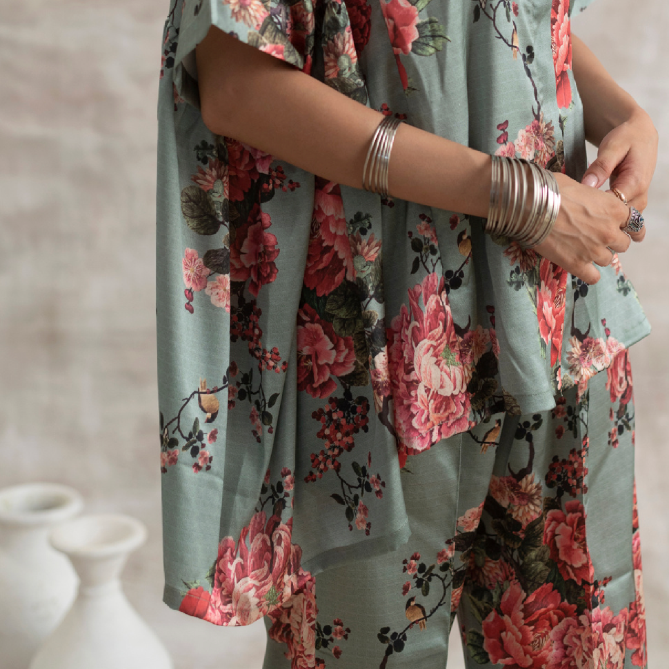 Indo Threadz VERDANT BLOOM Matching Pant Set