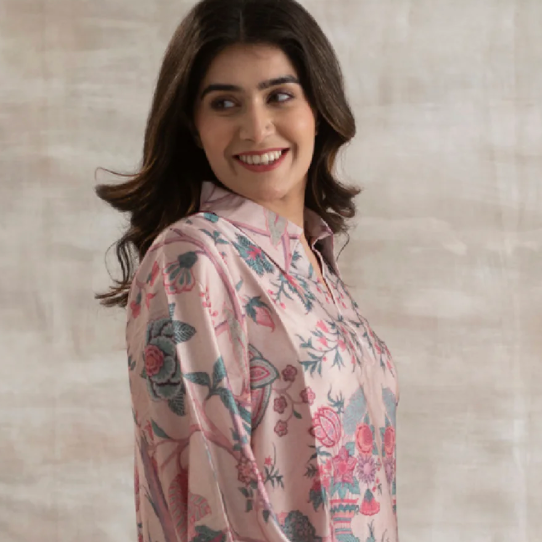 Indo Threadz PINK RIVIERA Matching Pant Set