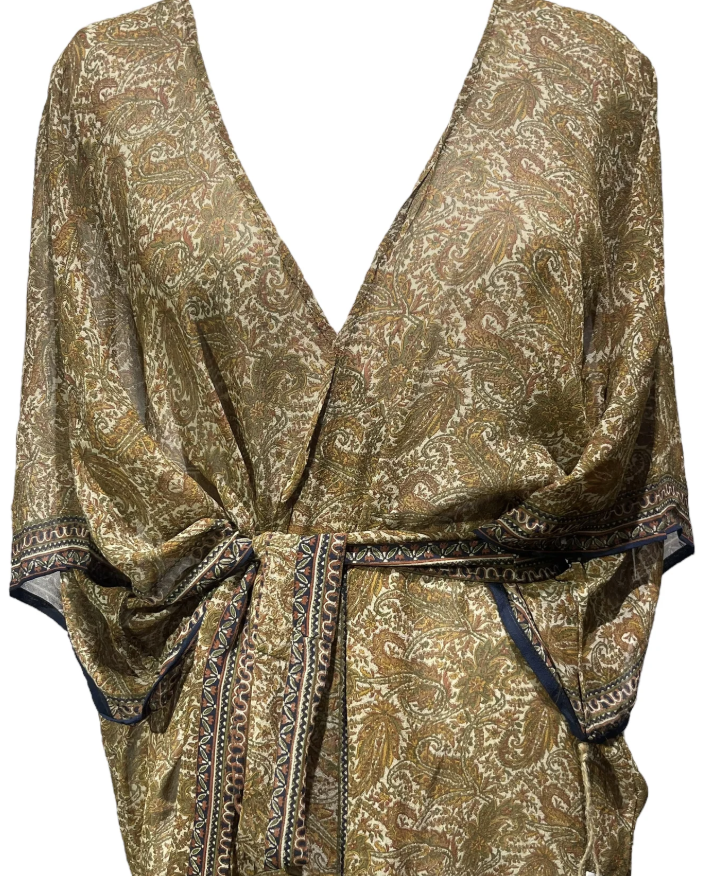 sariKNOTsari Avatar Pure Silk Kimono Sleeved JACKET with Belt