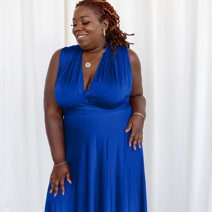 HENKAA Sakura Maxi Dress - Royal Blue