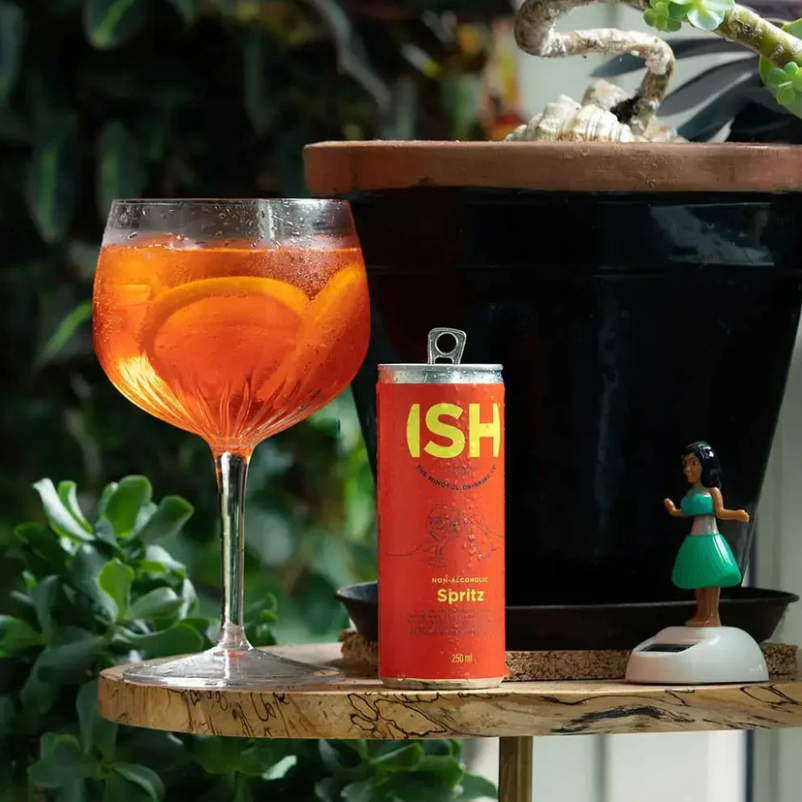 ISH Spritz drink with orange slices, taken June 12, 2025.