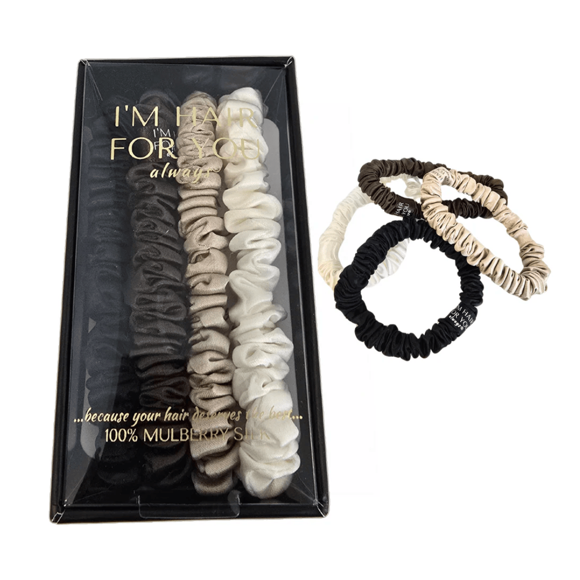 Silk hair tie set in various colors