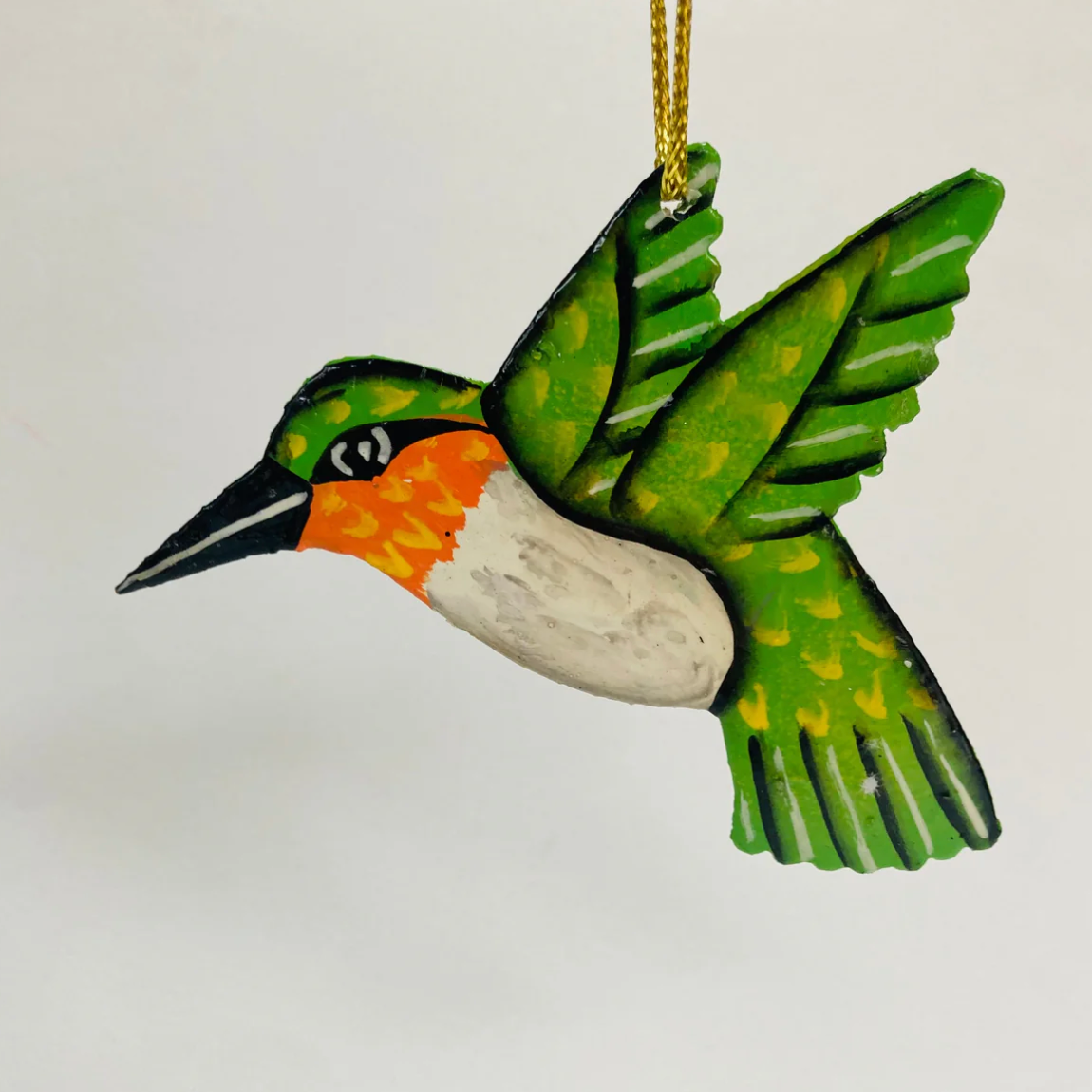 Hand-painted hummingbird ornament, screenshot June 30, 2025.