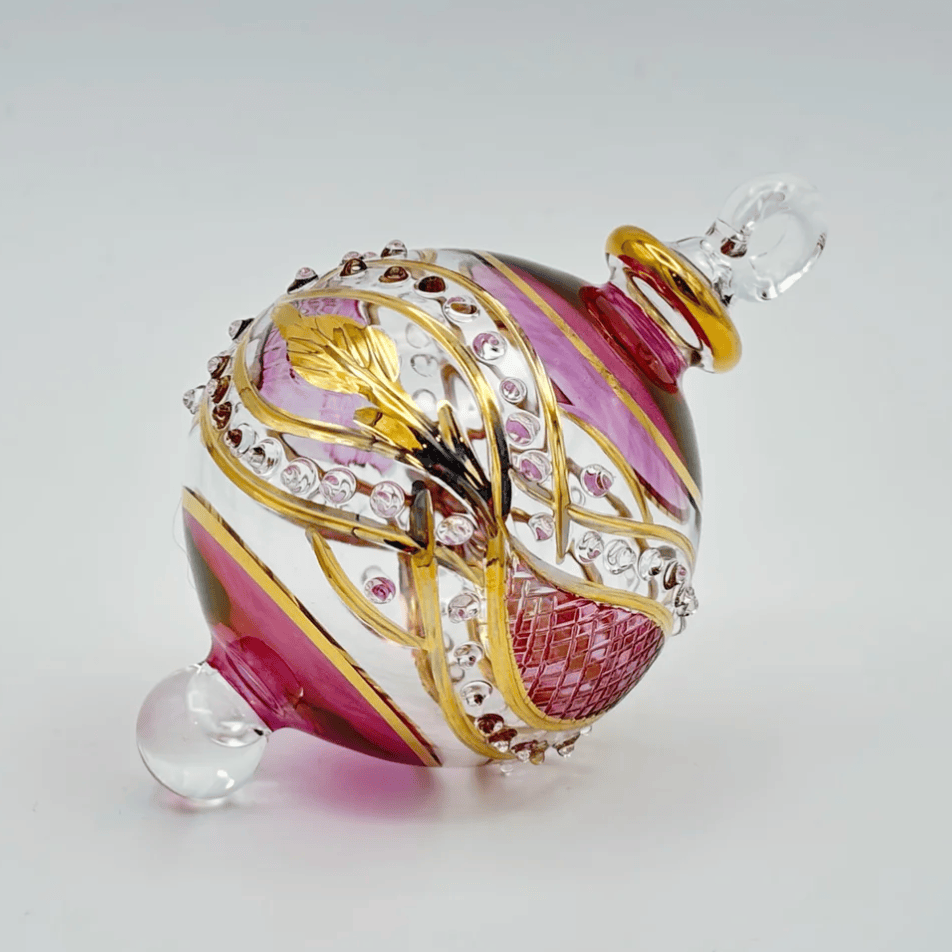 Glass ornament with gold, pink, and crystal accents, June 30, 2025 screenshot.