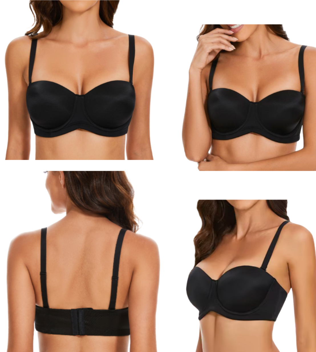 Black strapless bra, July 4th screenshot.