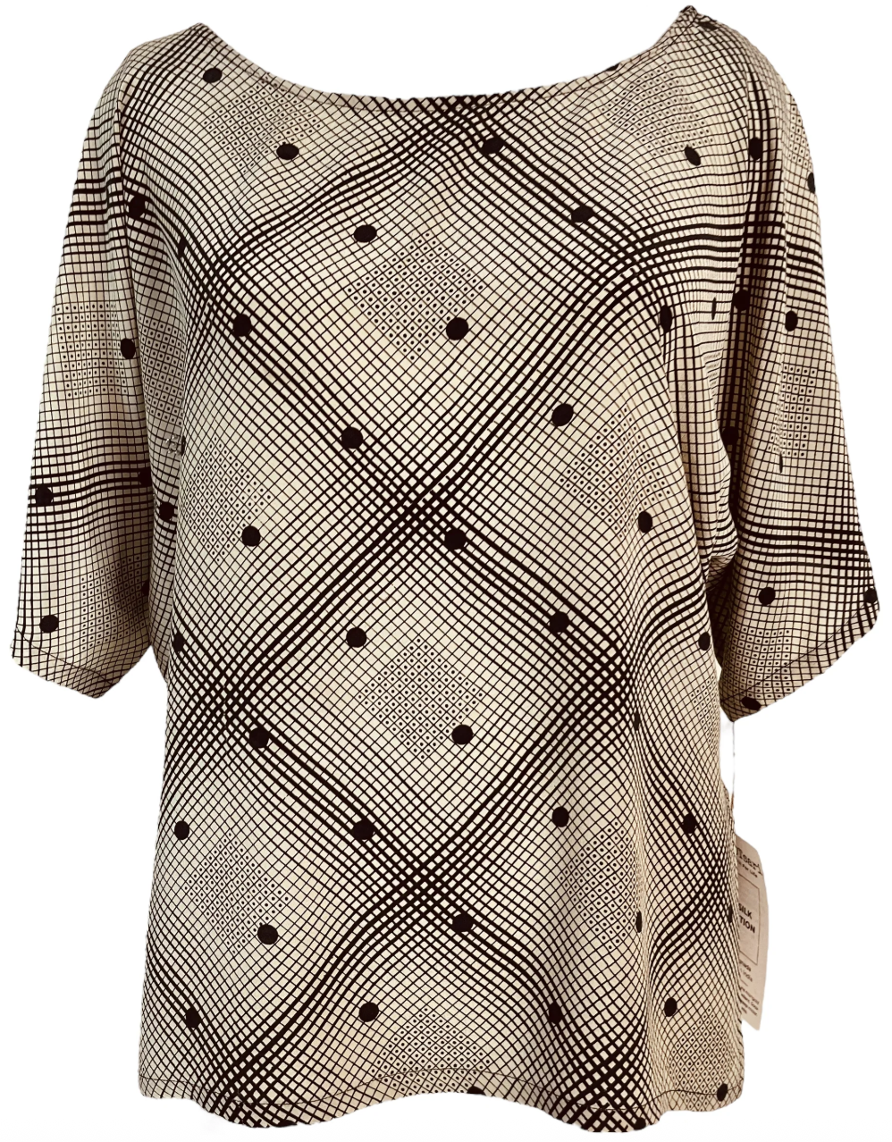 Women's top with geometric pattern, screenshot from July 19, 2025.