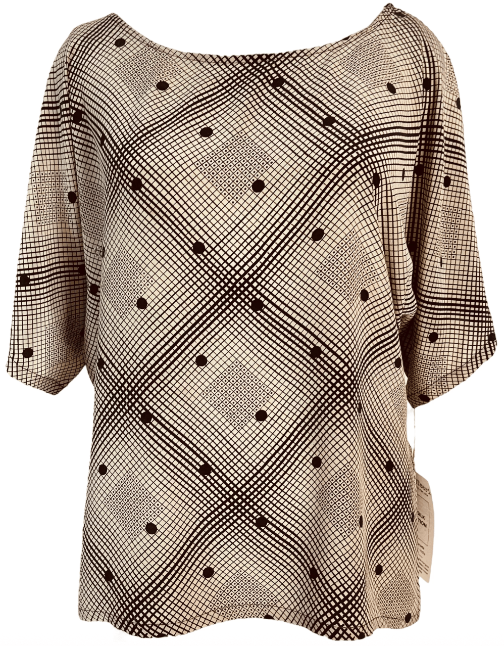 Women's top with geometric pattern, screenshot from July 19, 2025.