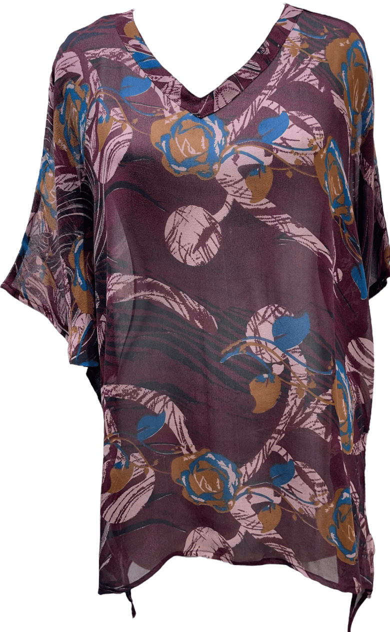 Purple floral blouse, screenshot from July 20, 2025.