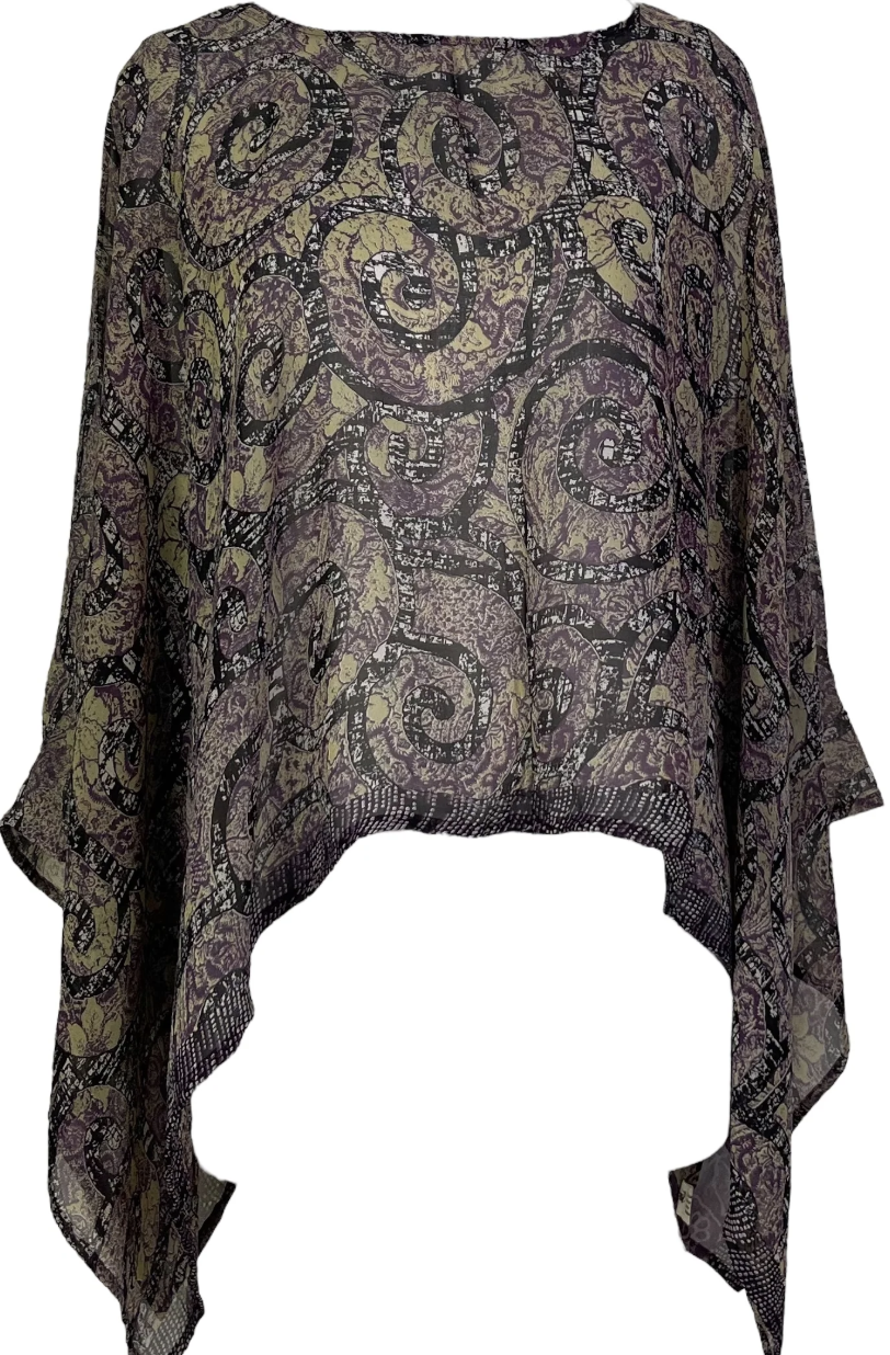 Purple patterned poncho, screenshot from August 10, 2025.