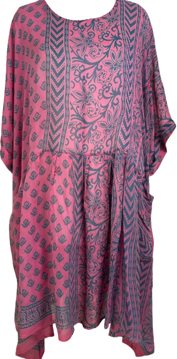 Pink patterned dress, screenshot August 10, 2025.