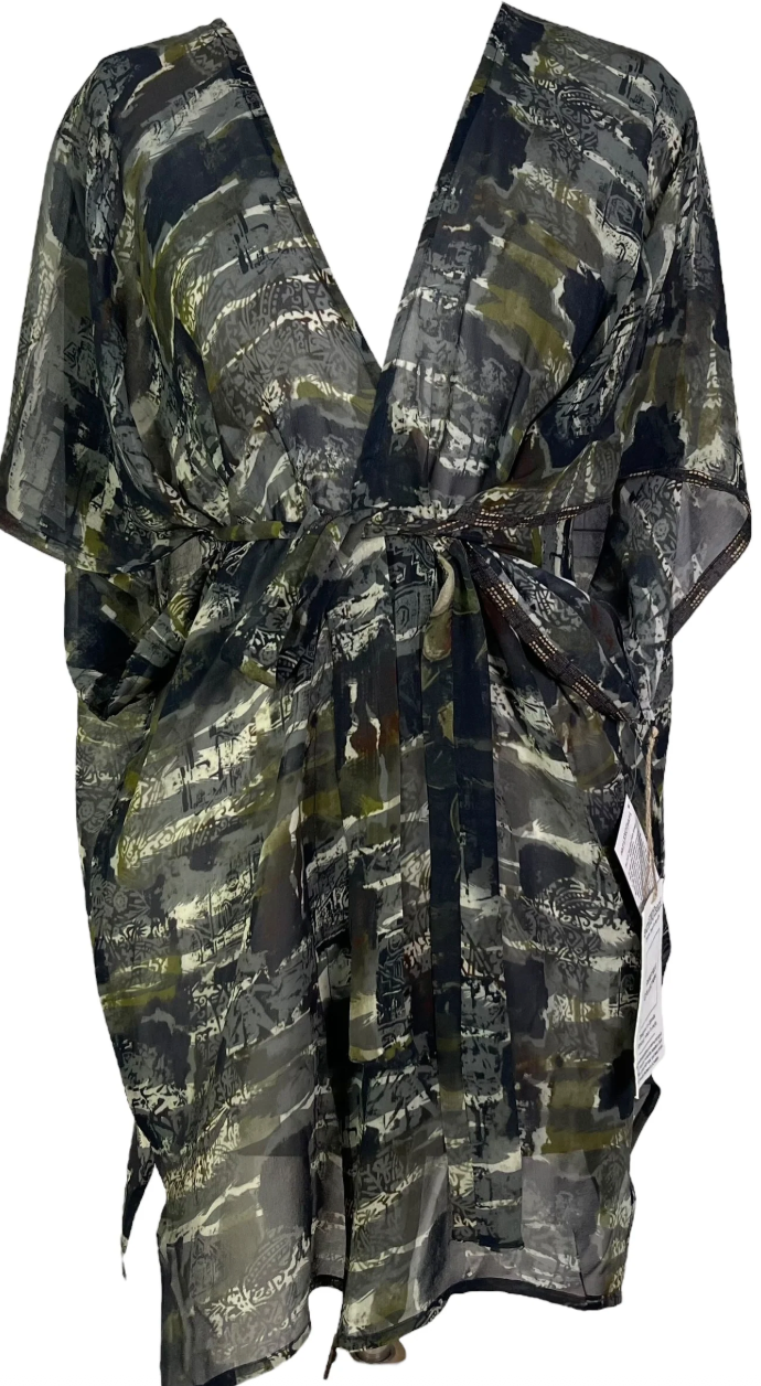 Green patterned kimono dress, screenshot August 10, 2025.