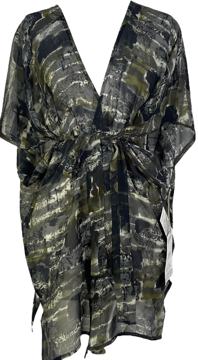 Green patterned kimono dress, screenshot August 10, 2025.