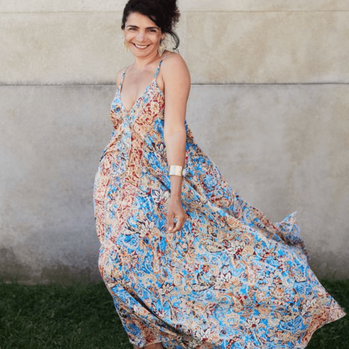 Woman in flowing dress, August 16, 2025 screenshot