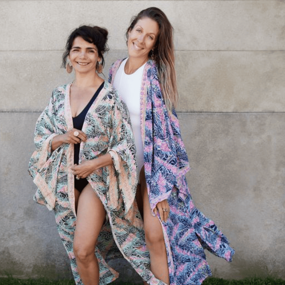 Two women in patterned kimonos, August 16, 2025 screenshot.