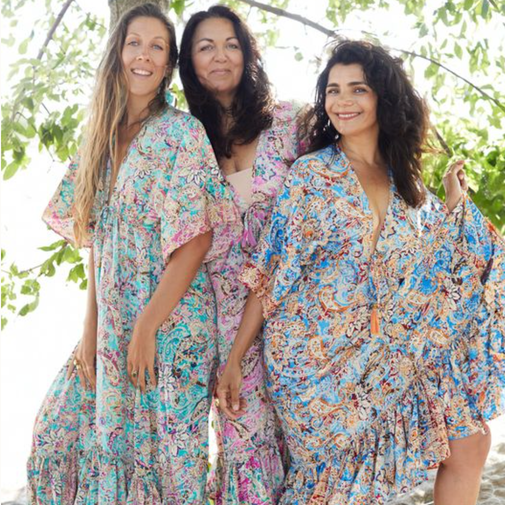 Three women in floral dresses, August 16, 2025 screenshot