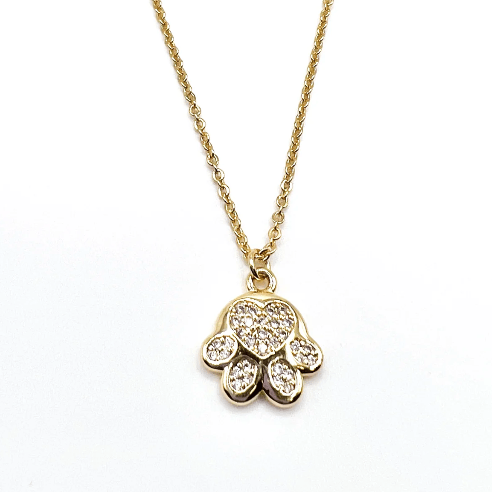 Gold paw print necklace, screenshot from Aug 22, 2025