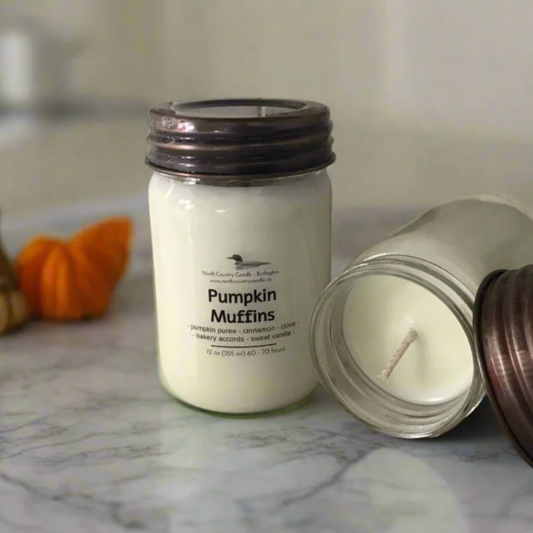 North Country Candle - 12oz PUMPKIN MUFFINS Candle with Copper Lid