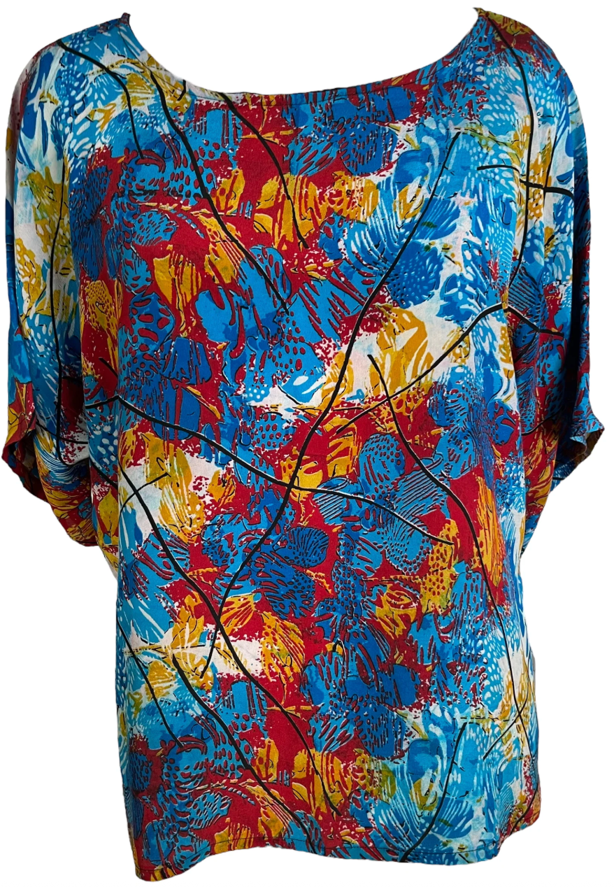 Colorful patterned blouse, screenshot from August 2025.