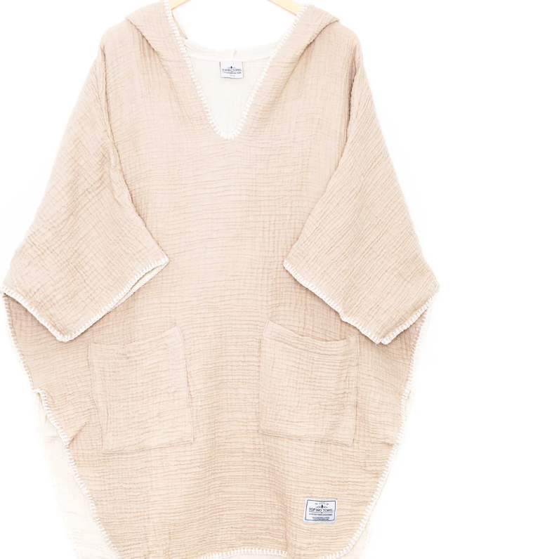 Beige hooded beach coverup, Screenshot August 29, 2025