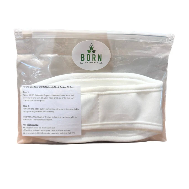 Born Naturals Neck Castor Oil Pack in packaging