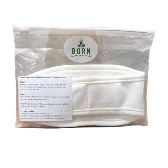 Born Naturals Neck Castor Oil Pack in packaging