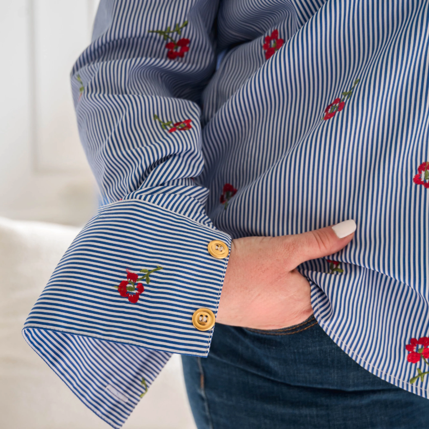 DOTTY Stripes + Roses Shirt