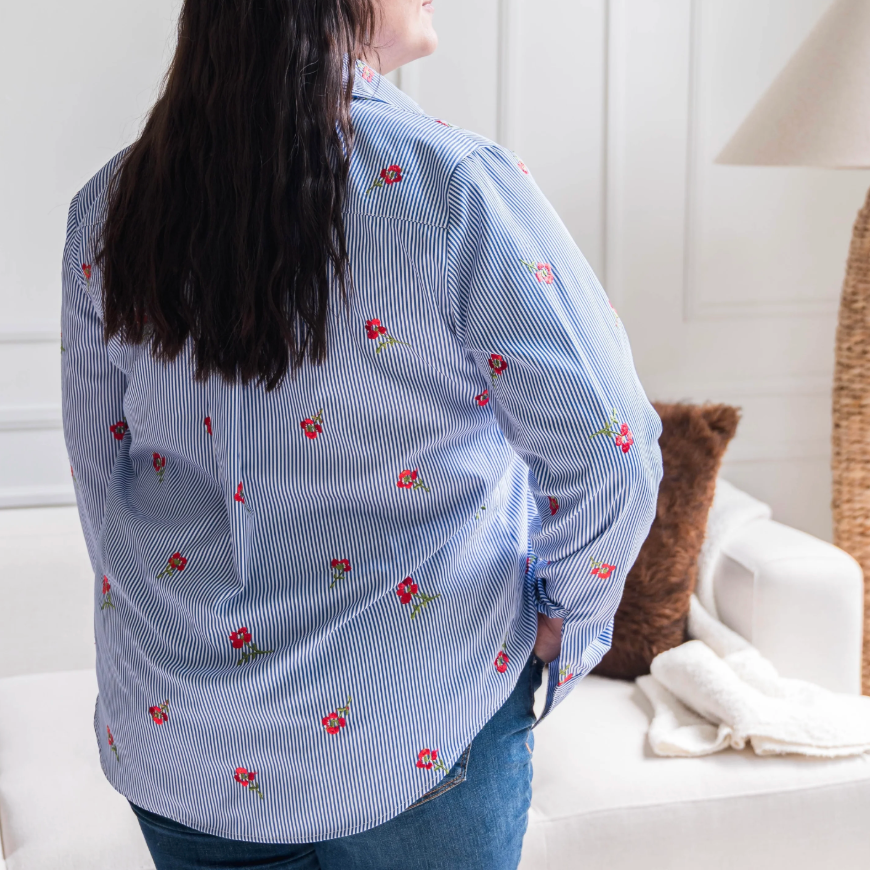 DOTTY Stripes + Roses Shirt