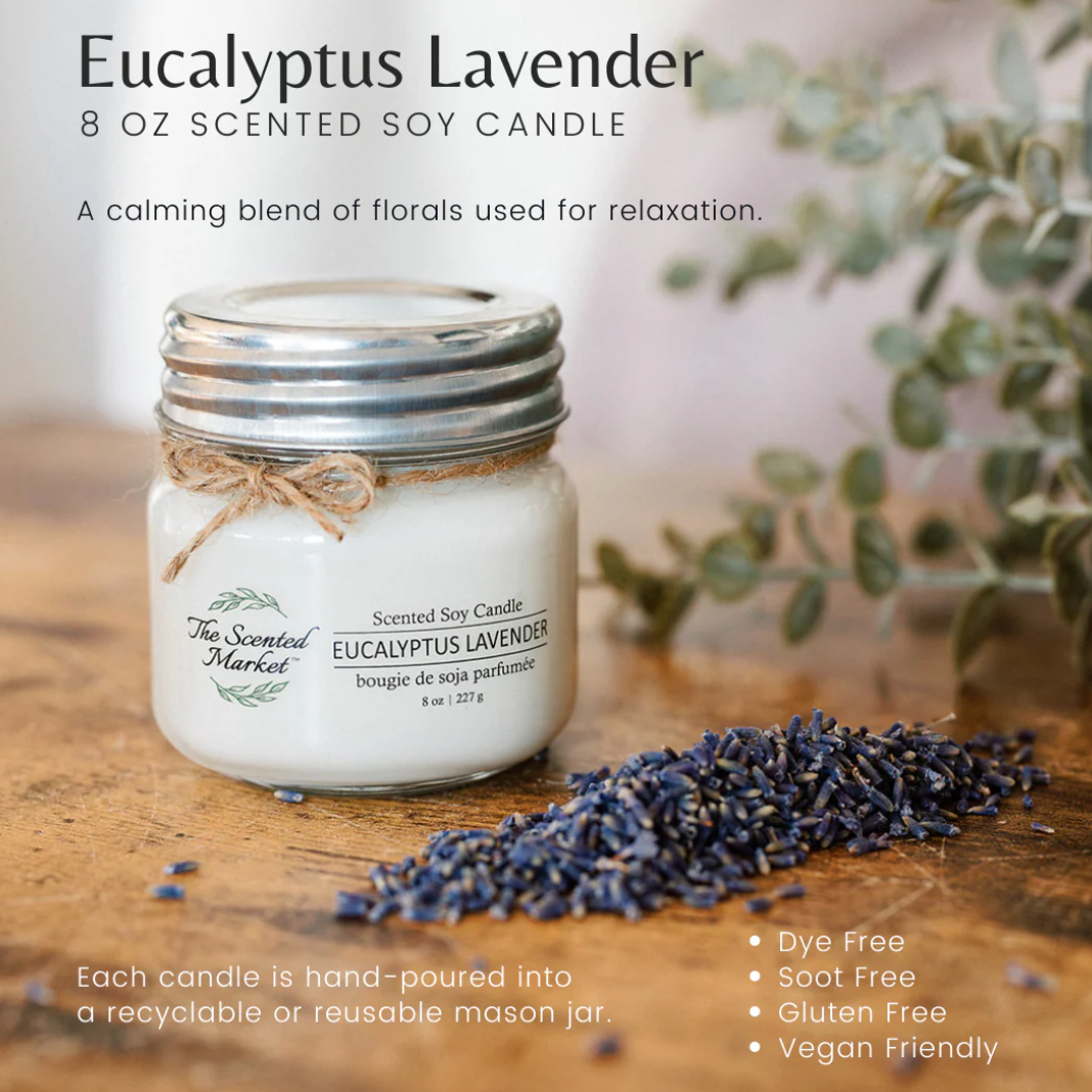 The Scented Market - EUCALYPTUS LAVENDER Soy Wax Candle