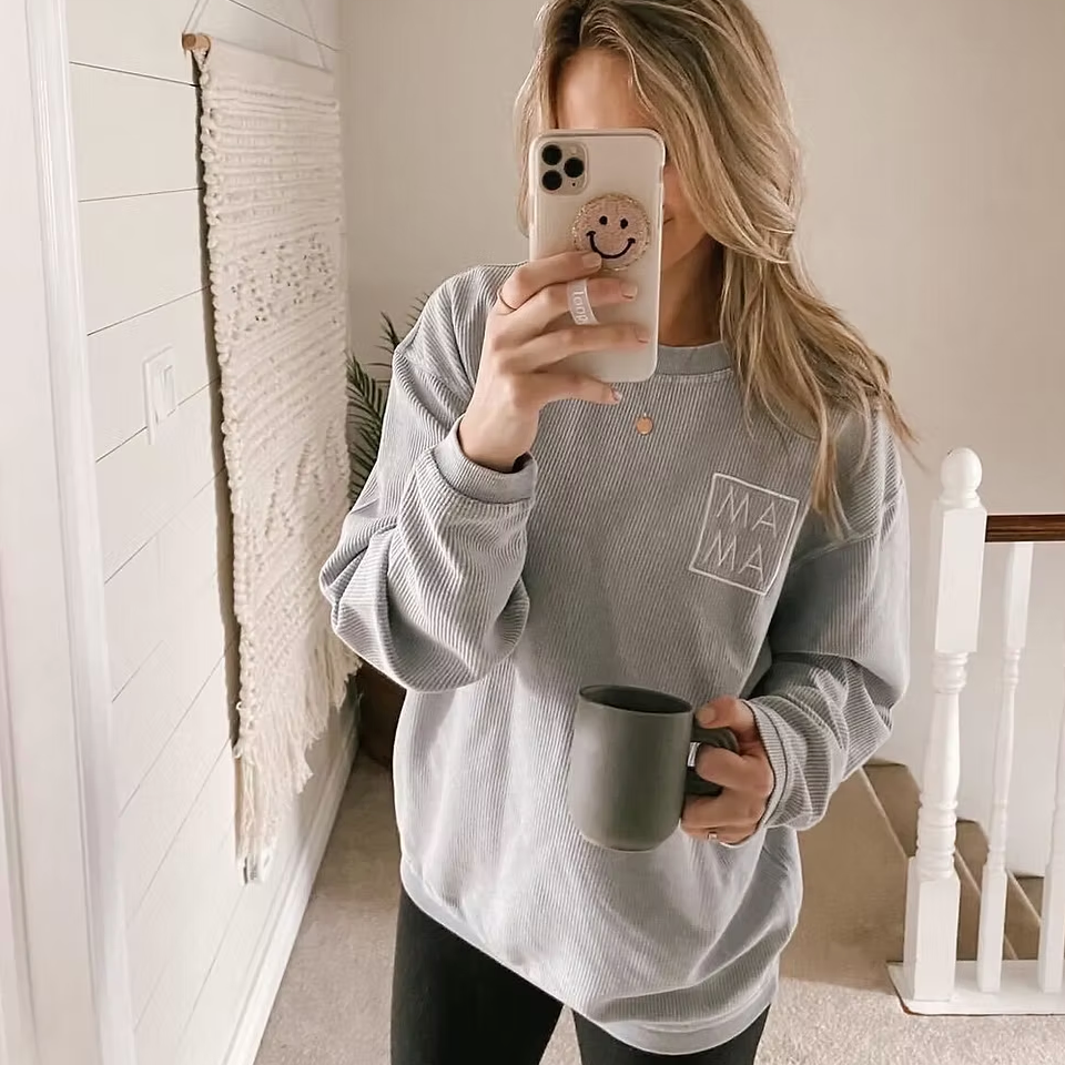 MAMA Corded Crew Sweater