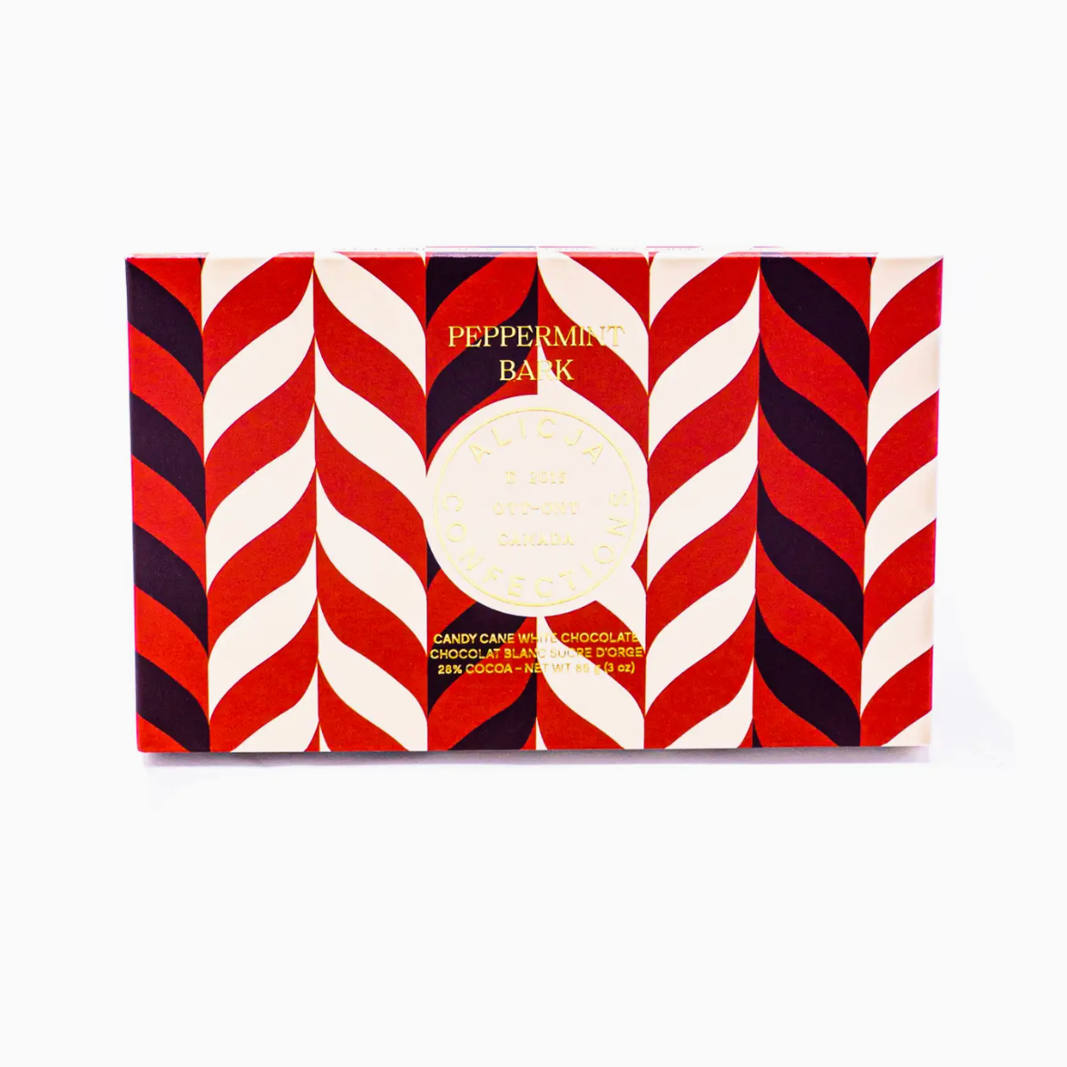 Alicja Confections - Peppermint Bark Postcard White Chocolate Bar
