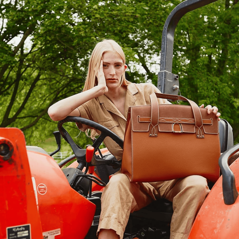 Oakbark & Chrome STABLE Tote in Brindle & Teak