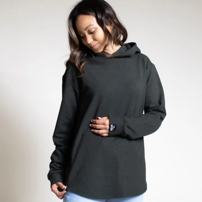 Olive + Splash Long Swoop Bamboo Hoodie