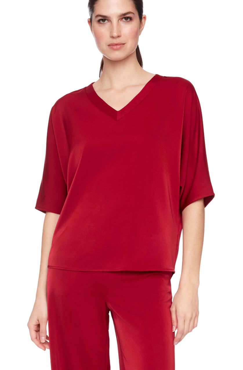 UP! BELIZE Satin V-Neck T-Shirt