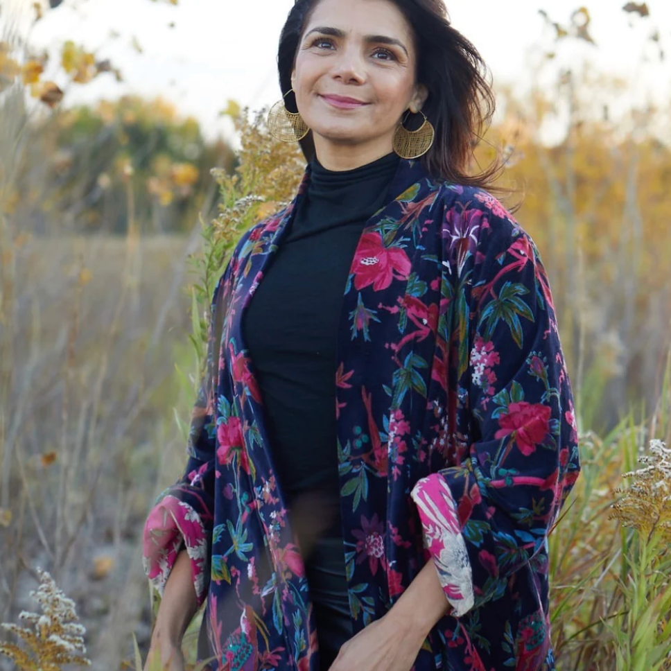 Love Not Fear Velvet & Cotton Jacket