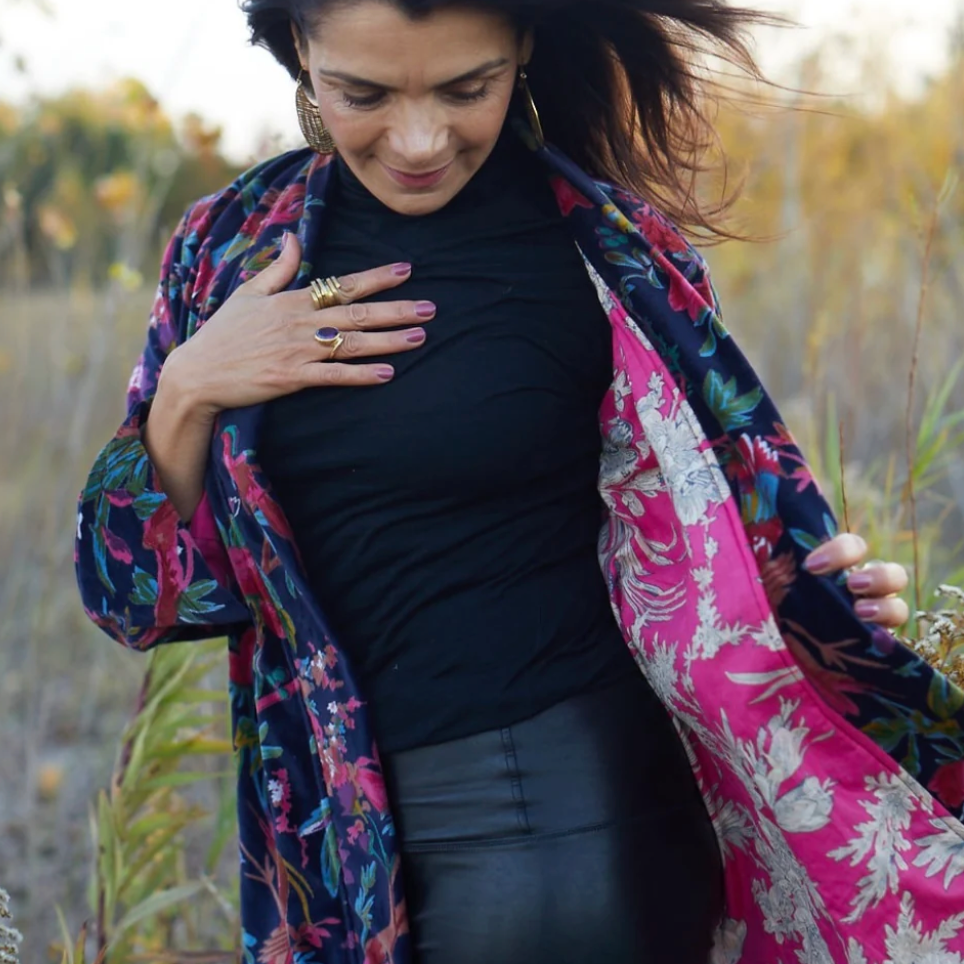 Love Not Fear Velvet & Cotton Jacket