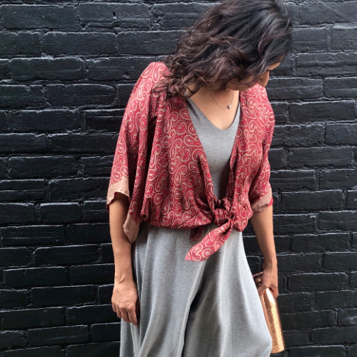 sariKNOTsari Avatar Pure Silk Short Kimono