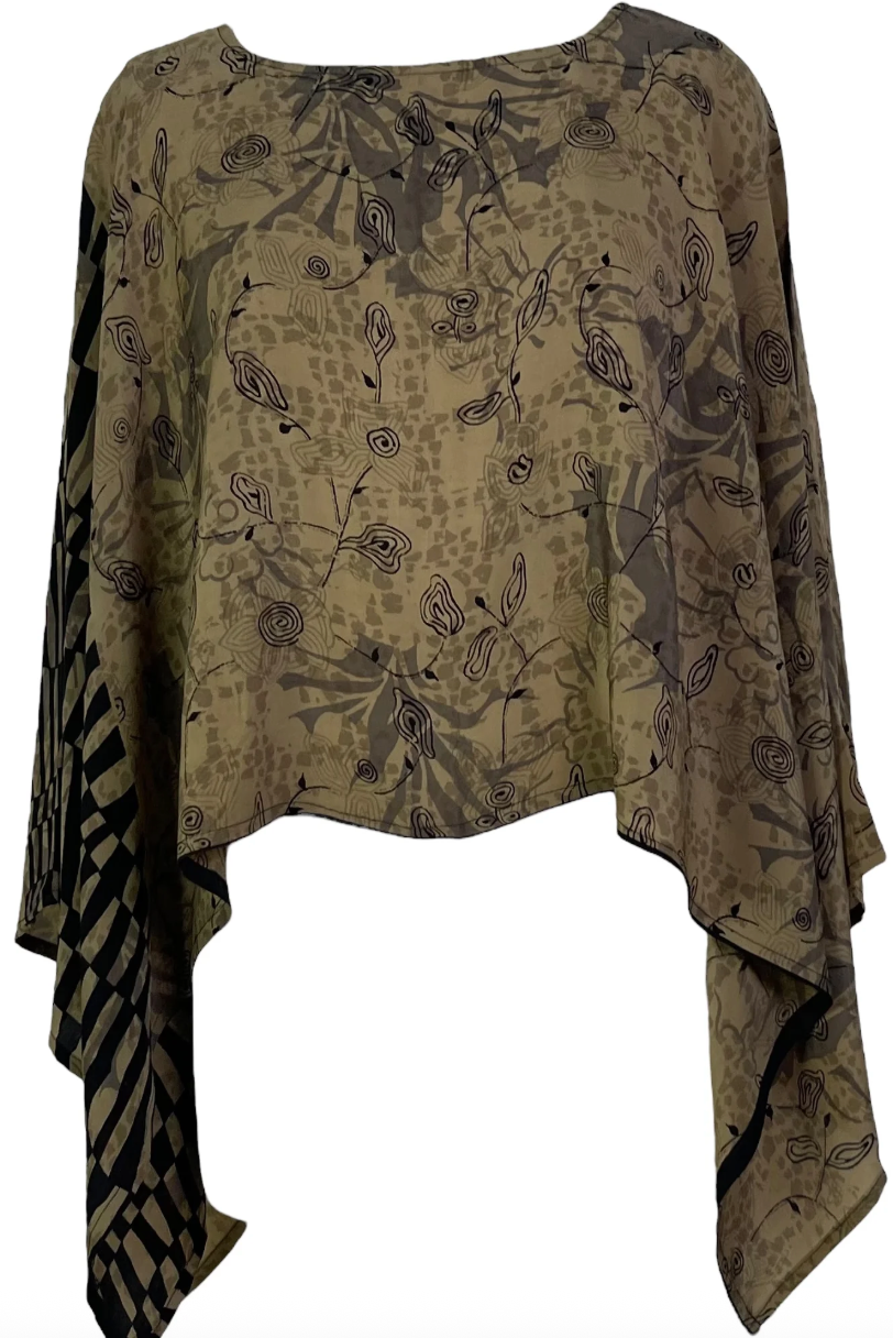sariKNOTsari Avatar Pure Silk Capelet Poncho