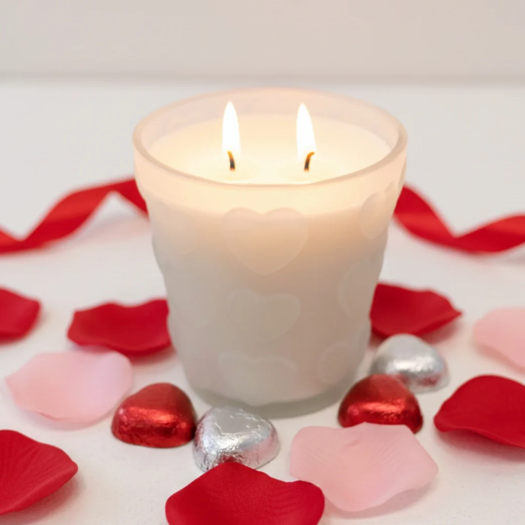 The Scented Market - FROSTED HEARTS 2-Wick Soy Wax Candle