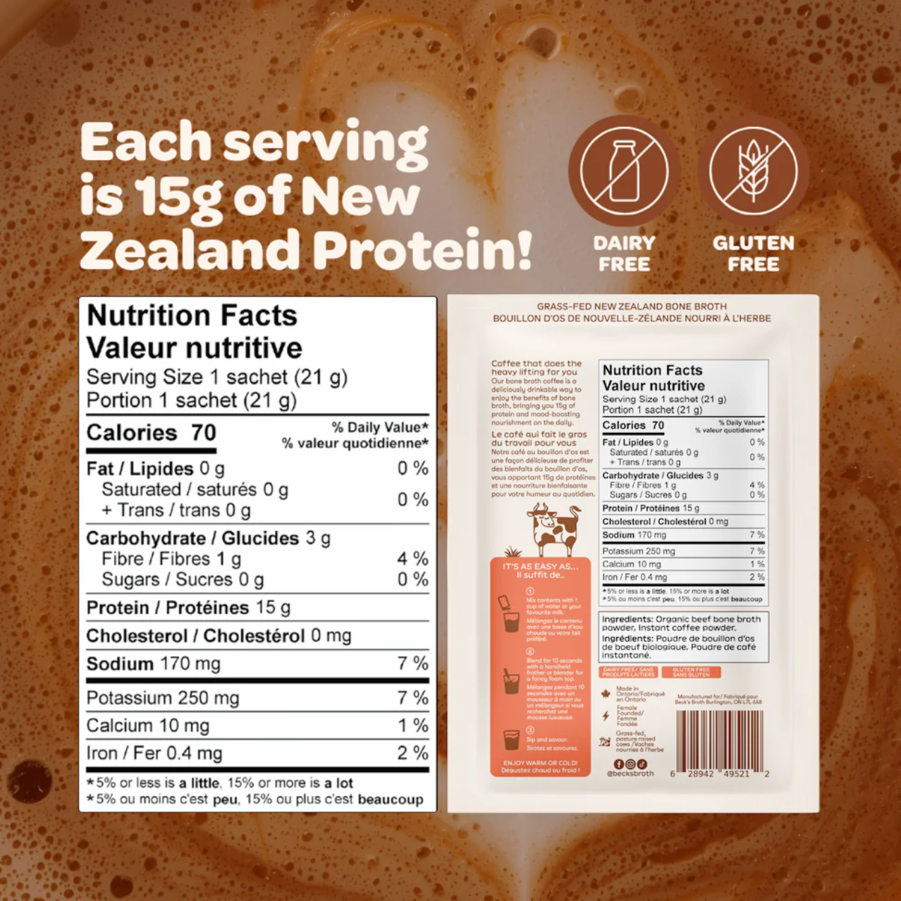 Beck's Broth Protein Instant Coffee