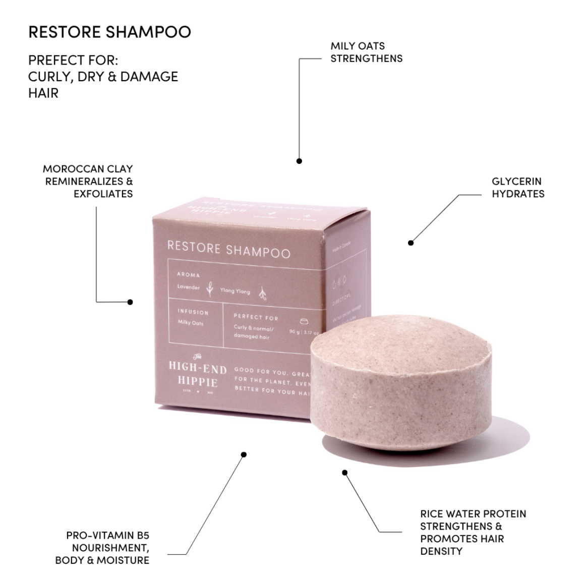 The High-End Hippie RESTORE Shampoo Bar