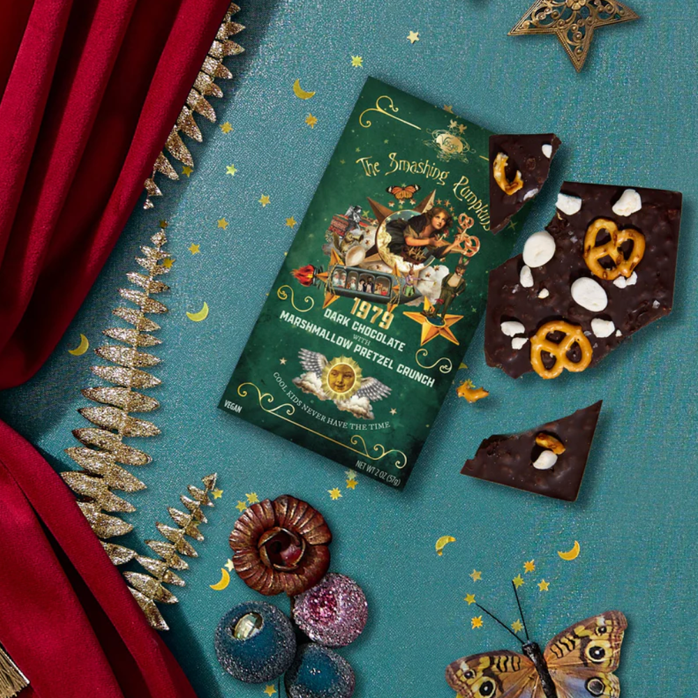 VOSGES Smashing Pumpkins "1979" Pretzel Dark Chocolate Bar