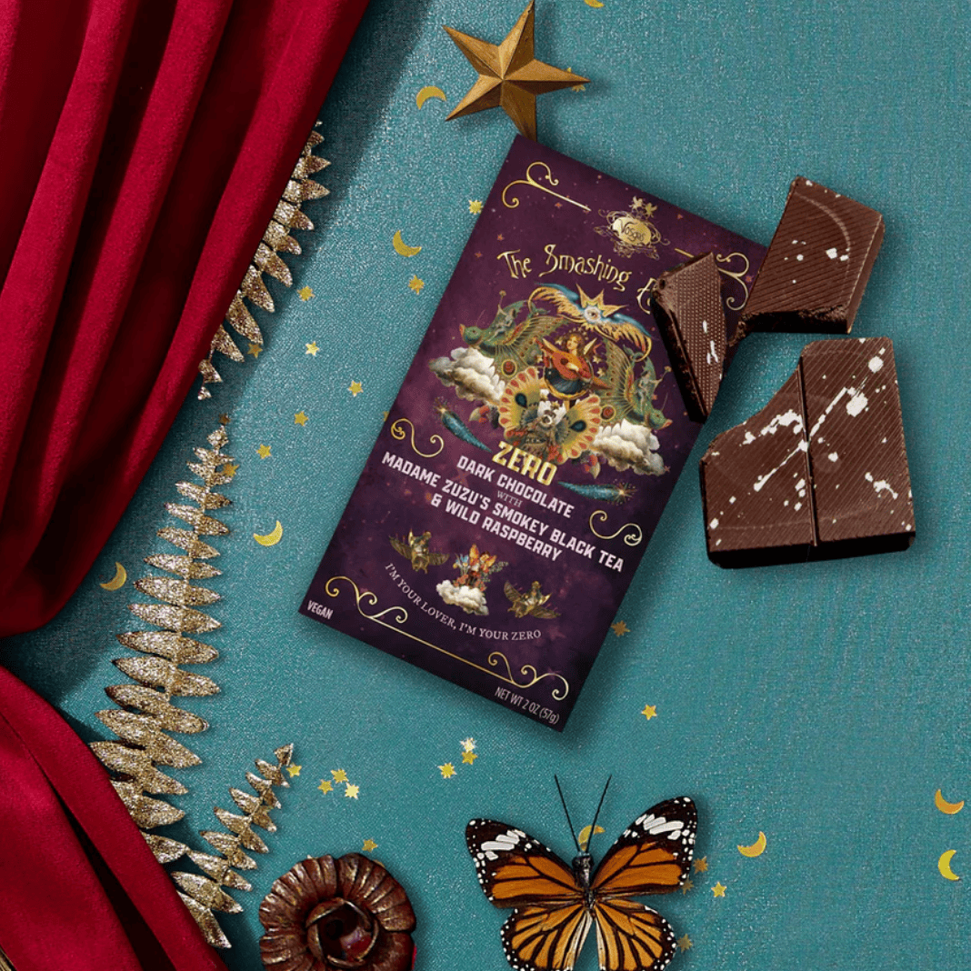 VOSGES Smashing Pumpkins "Zero" Raspberry Black Tea Dark Chocolate Bar