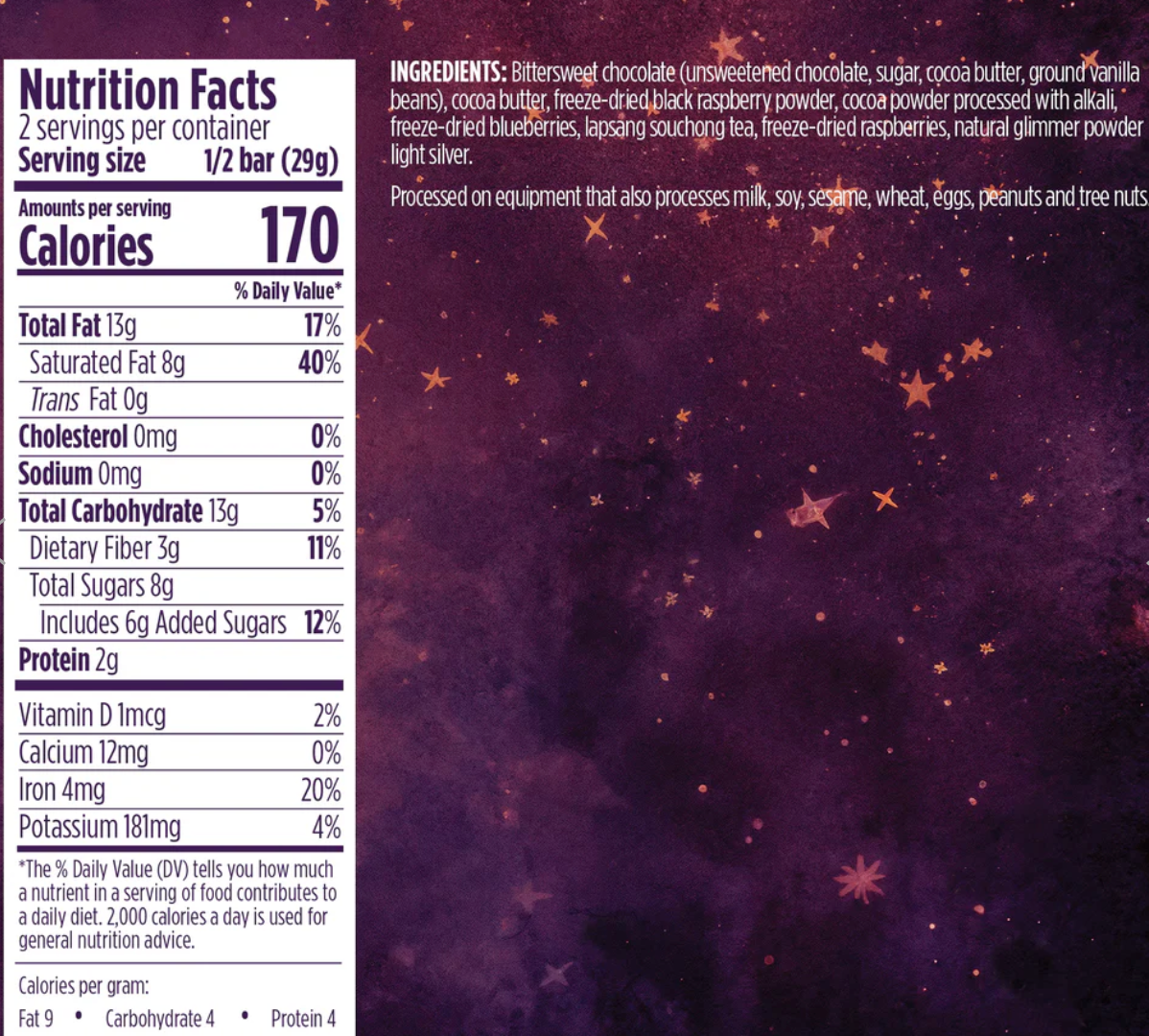 VOSGES Smashing Pumpkins "Zero" Raspberry Black Tea Dark Chocolate Bar